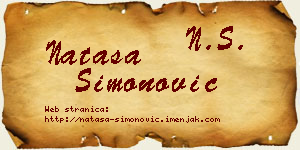 Nataša Simonović vizit kartica